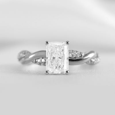 Shown in 1.5 Carat * The Amelia Diamond Twist Engagement Ring | Lisa Robin#color_platinum