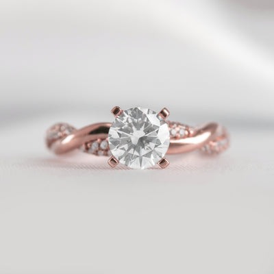 Shown in 1.0 Carat * The Amelia Diamond Twist Engagement Ring | Lisa Robin#_shape-round