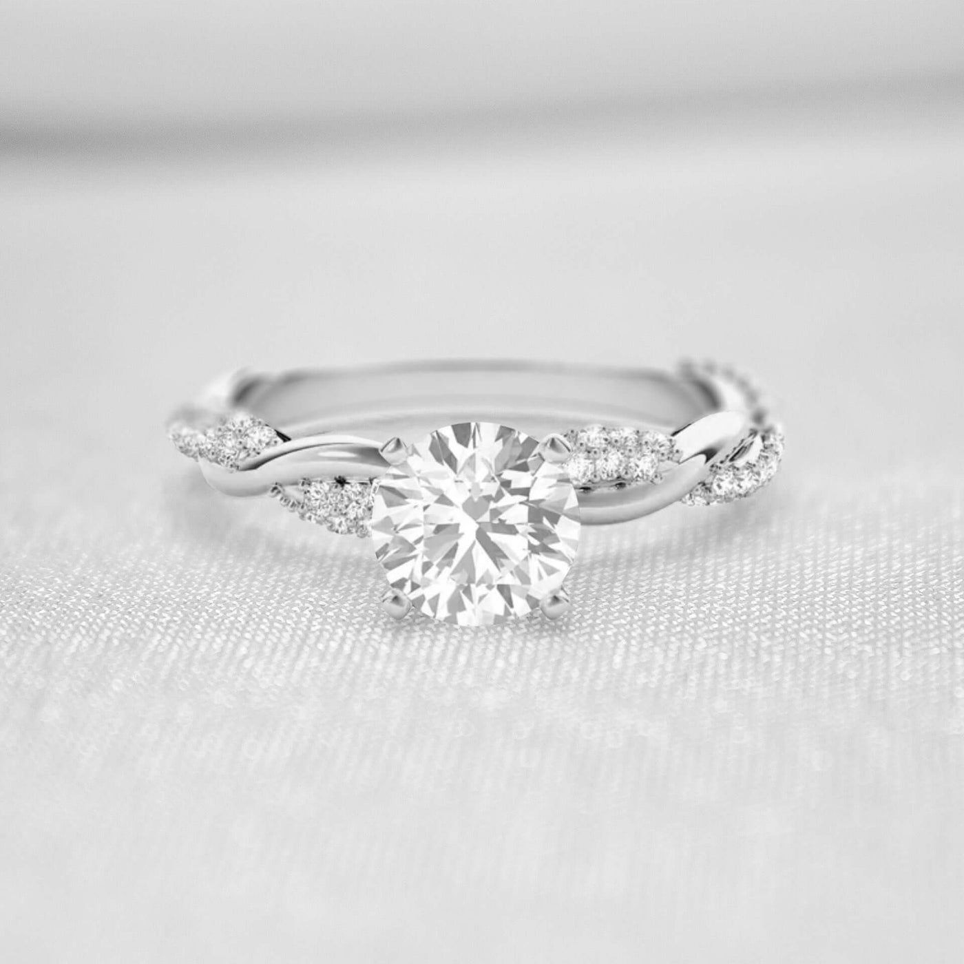 Shown in 1.0 Carat * The Amelia Diamond Twist Engagement Ring | Lisa Robin#_shape-round