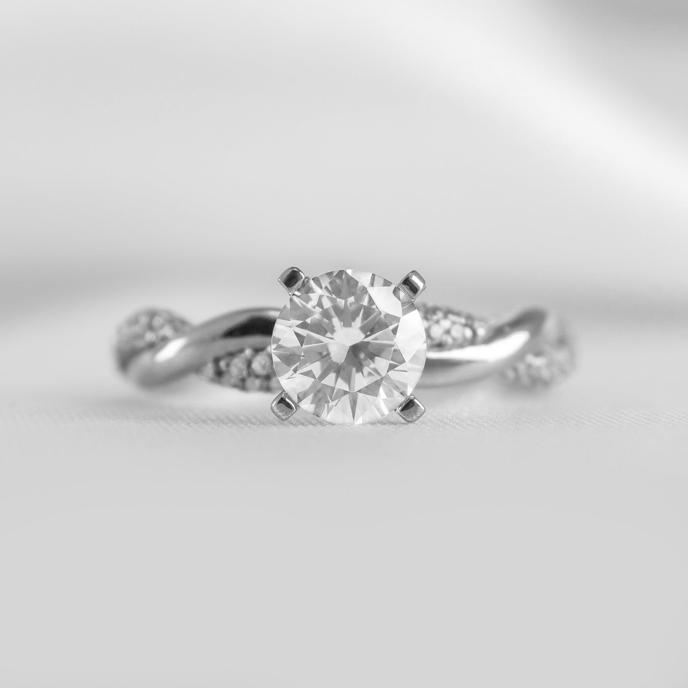 Shown in 1.0 Carat * The Amelia Diamond Twist Engagement Ring | Lisa Robin#color_14k-white-gold