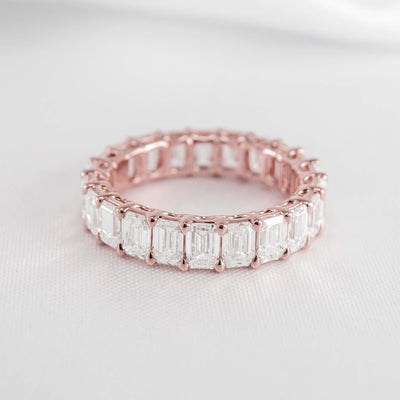 The Aniston Emerald Cut Diamond Eternity Ring | Lisa Robin#color_14k-rose-gold