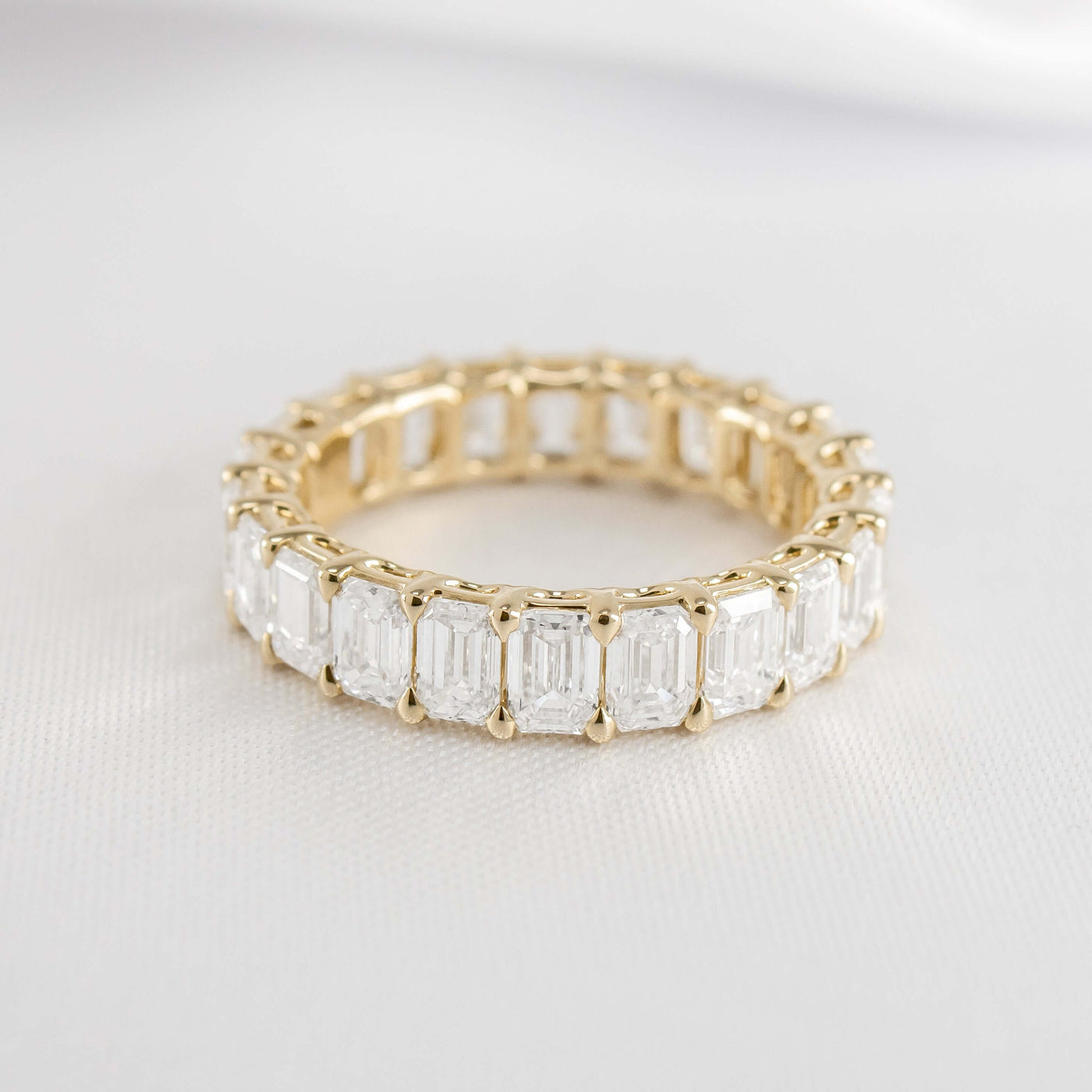 The Aniston Emerald Cut Diamond Eternity Ring | Lisa Robin#color_14k-yellow-gold