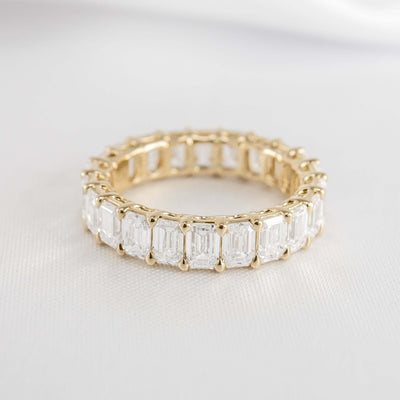 The Aniston Emerald Cut Diamond Eternity Ring | Lisa Robin#color_14k-yellow-gold