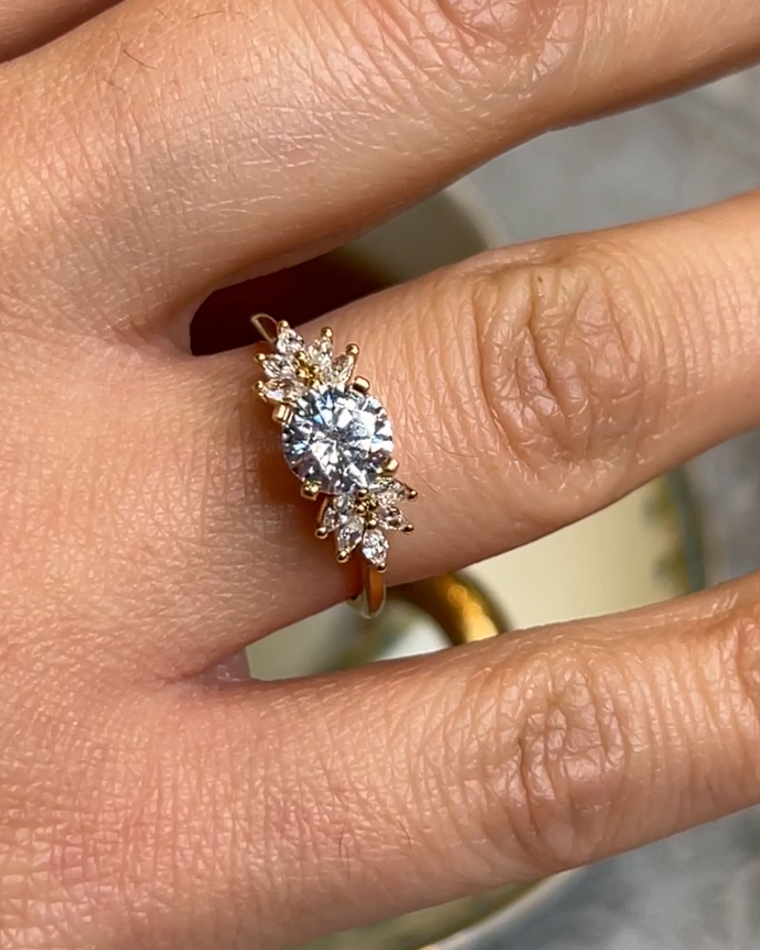 The Anna Diamond Cluster Engagement Ring