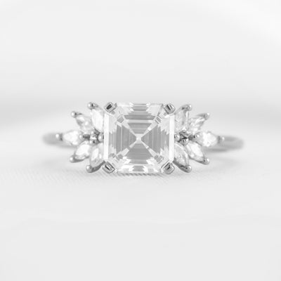 Shown in 1.5 carat * The Anna Diamond Cluster Engagement Ring | Lisa Robin#color_14k-white-gold