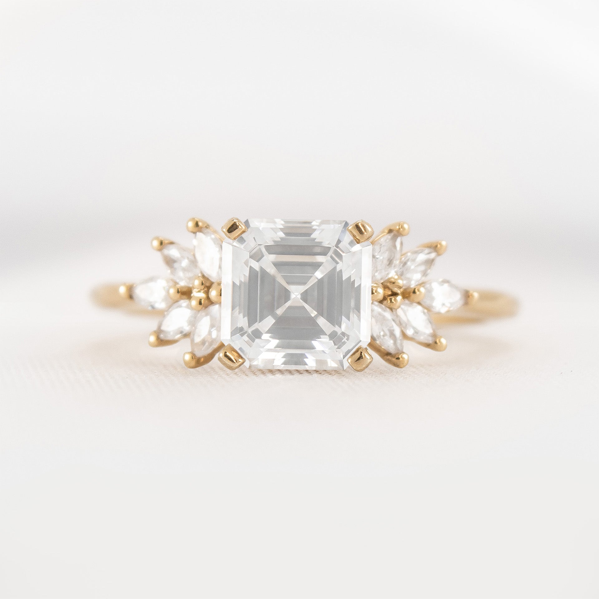 Shown in 1.5 carat * The Anna Diamond Cluster Engagement Ring | Lisa Robin#color_14k-yellow-gold