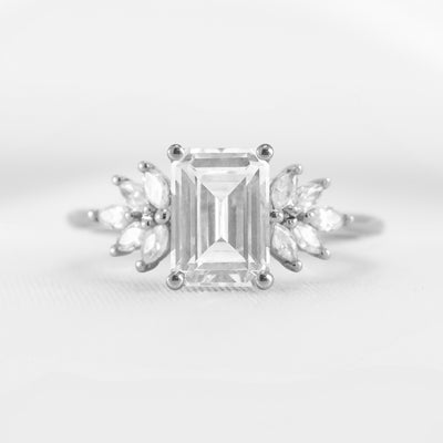 Shown in 1.5 carat * The Anna Diamond Cluster Engagement Ring | Lisa Robin#color_14k-white-gold