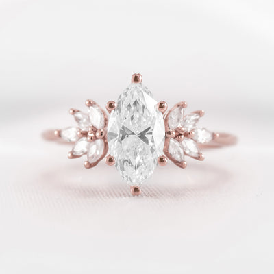 Shown in 1.5 carat * The Anna Diamond Cluster Engagement Ring | Lisa Robin#color_14k-rose-gold