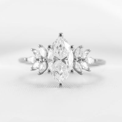 Shown in 1.5 carat * The Anna Diamond Cluster Engagement Ring | Lisa Robin#color_platinum