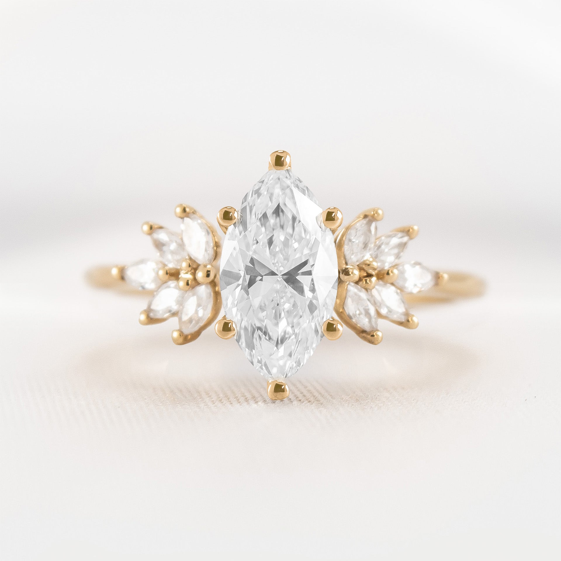 Shown in 1.5 carat * The Anna Diamond Cluster Engagement Ring | Lisa Robin#color_14k-yellow-gold