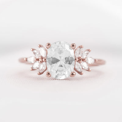 Shown in 1.0 carat * The Anna Diamond Cluster Engagement Ring | Lisa Robin#color_14k-rose-gold