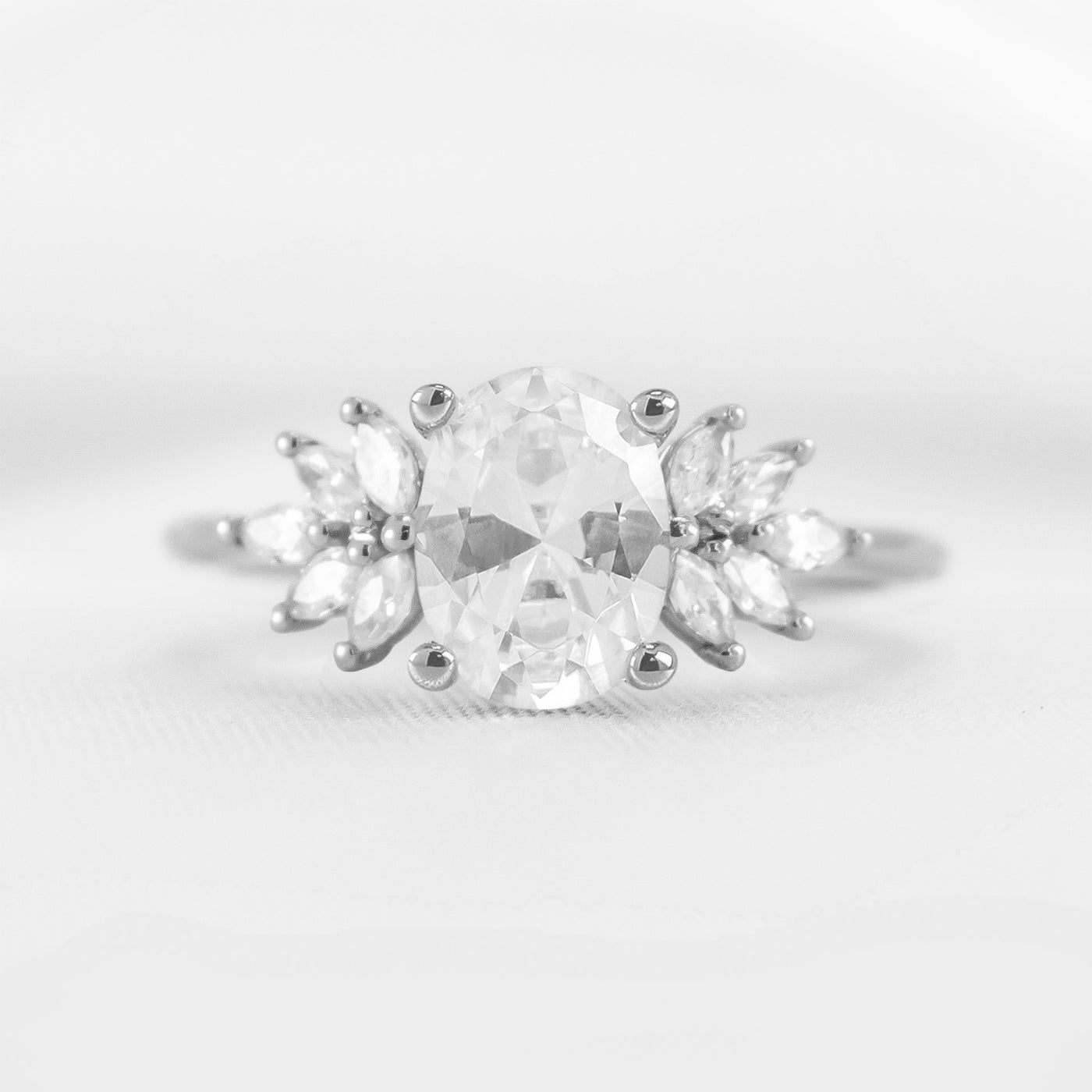 Shown in 1.0 carat * The Anna Diamond Cluster Engagement Ring | Lisa Robin#color_14k-white-gold