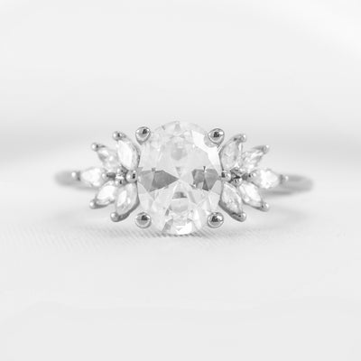 Shown in 1.0 carat * The Anna Diamond Cluster Engagement Ring | Lisa Robin#color_14k-white-gold