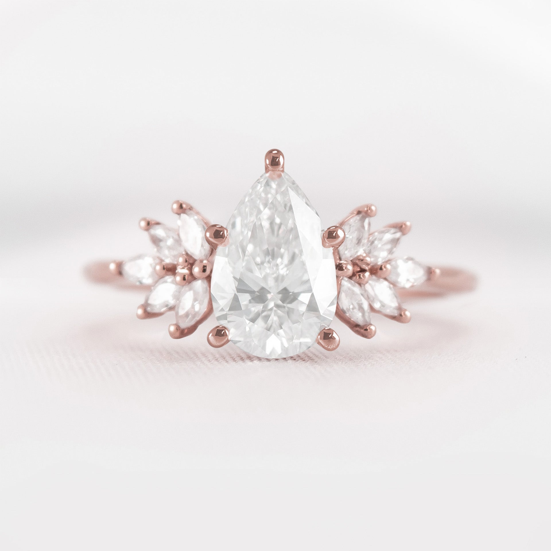 Shown in 1.5 carat * The Anna Diamond Cluster Engagement Ring | Lisa Robin#shape_pear