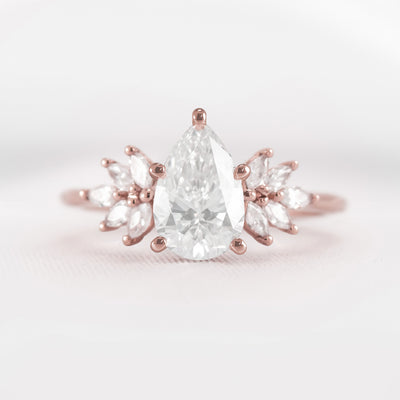 Shown in 1.5 carat * The Anna Diamond Cluster Engagement Ring | Lisa Robin#color_14k-rose-gold