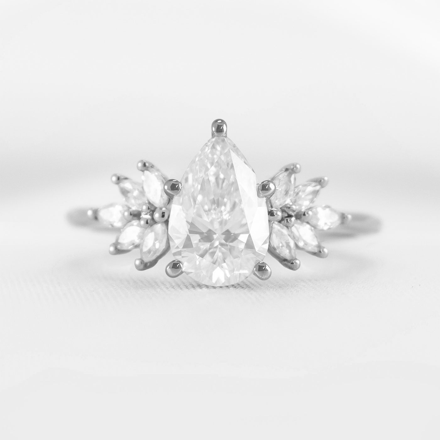 Shown in 1.5 carat * The Anna Diamond Cluster Engagement Ring | Lisa Robin#color_14k-white-gold