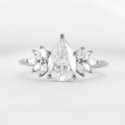 Shown in 1.5 carat * The Anna Diamond Cluster Engagement Ring | Lisa Robin#color_14k-white-gold