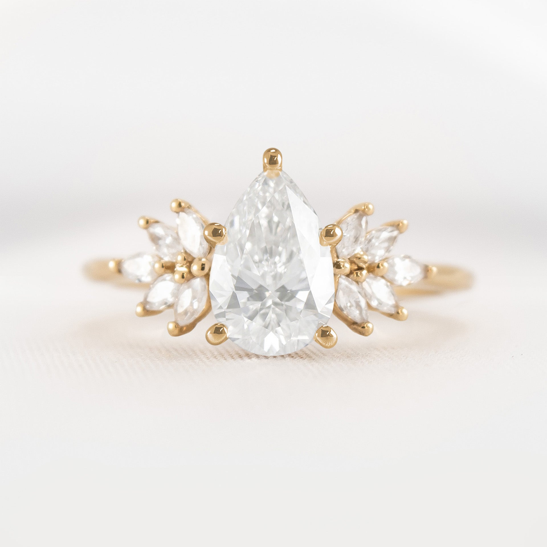 Shown in 1.5 carat * The Anna Diamond Cluster Engagement Ring | Lisa Robin#color_14k-yellow-gold