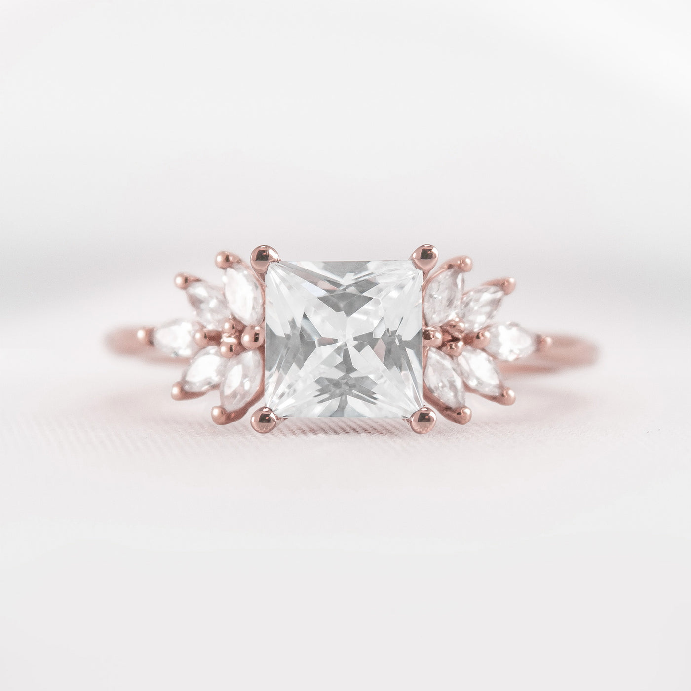 Shown in 1.5 carat * The Anna Diamond Cluster Engagement Ring | Lisa Robin#color_14k-rose-gold