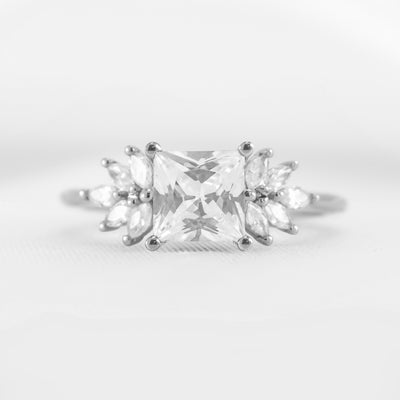 Shown in 1.5 carat * The Anna Diamond Cluster Engagement Ring | Lisa Robin#color_14k-white-gold