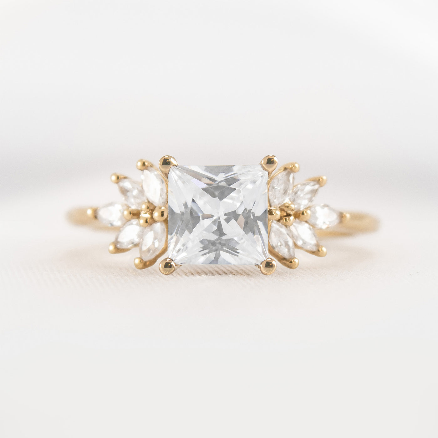 Shown in 1.0 carat * The Anna Diamond Cluster Engagement Ring | Lisa Robin#color_14k-yellow-gold