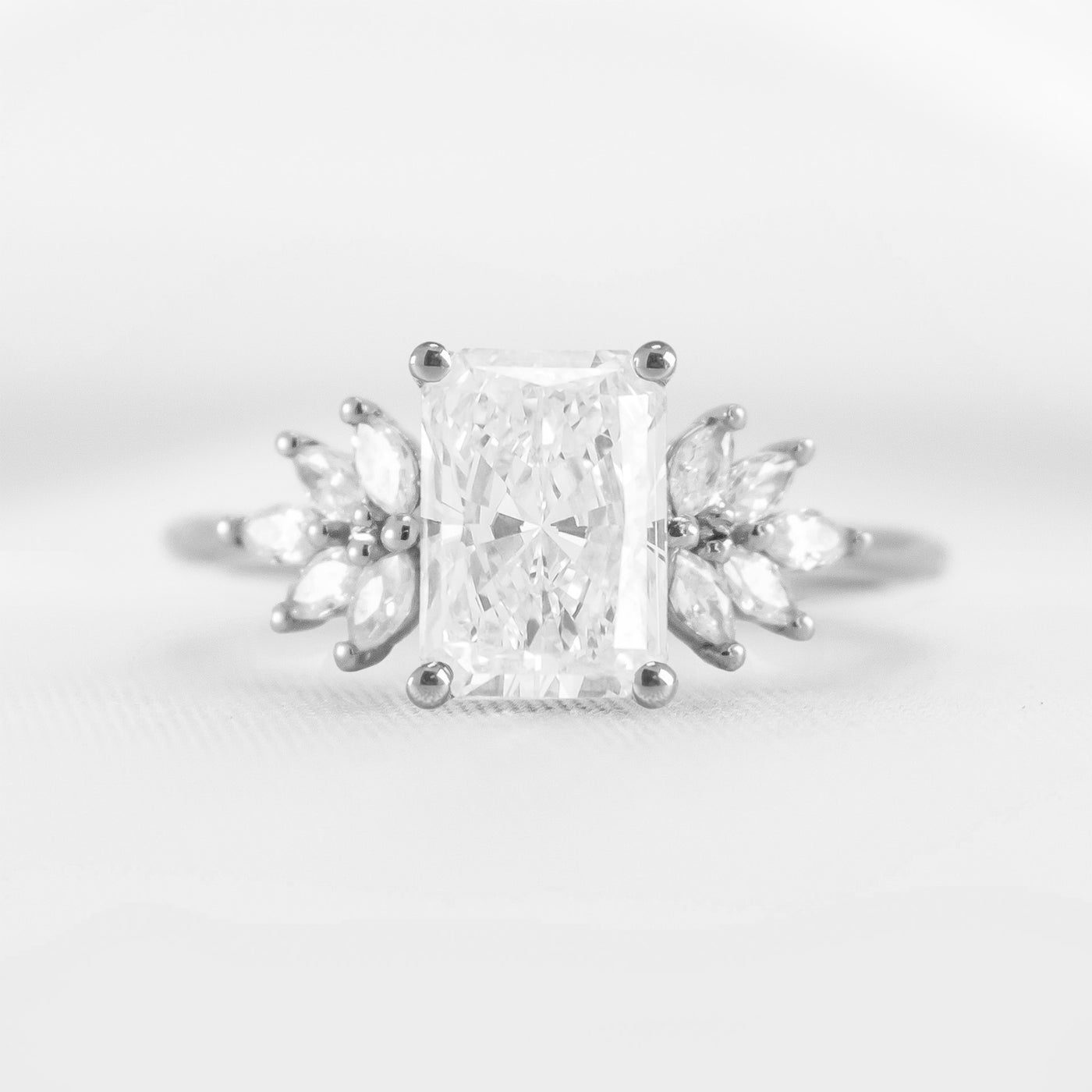 Shown in 1.5 carat * The Anna Diamond Cluster Engagement Ring | Lisa Robin#color_14k-white-gold