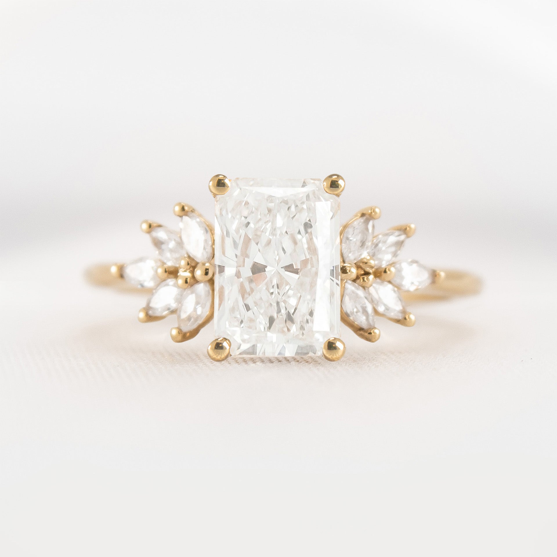 Shown in 1.5 carat * The Anna Diamond Cluster Engagement Ring | Lisa Robin#color_14k-yellow-gold