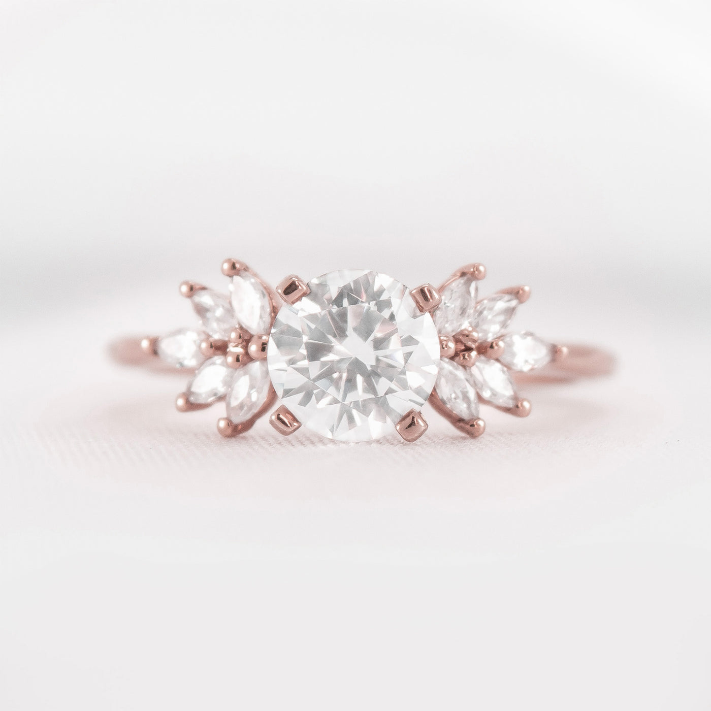 Shown in 1.0 carat * The Anna Diamond Cluster Engagement Ring | Lisa Robin#color_14k-rose-gold