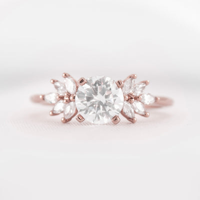 Shown in 1.0 carat * The Anna Diamond Cluster Engagement Ring | Lisa Robin#color_14k-rose-gold