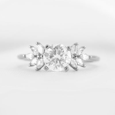 Shown in 1.0 carat * The Anna Diamond Cluster Engagement Ring | Lisa Robin#color_platinum