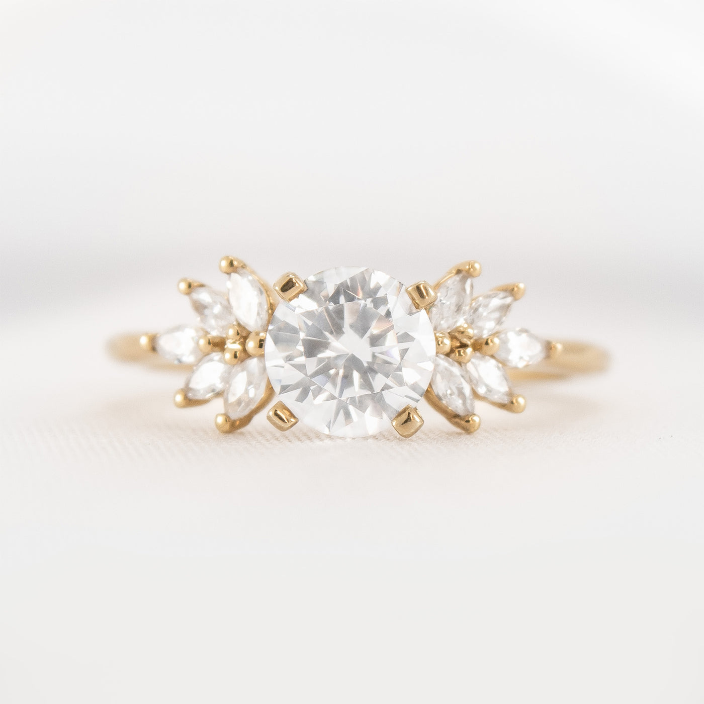 Shown in 1.0 carat * The Anna Diamond Cluster Engagement Ring | Lisa Robin#color_14k-yellow-gold