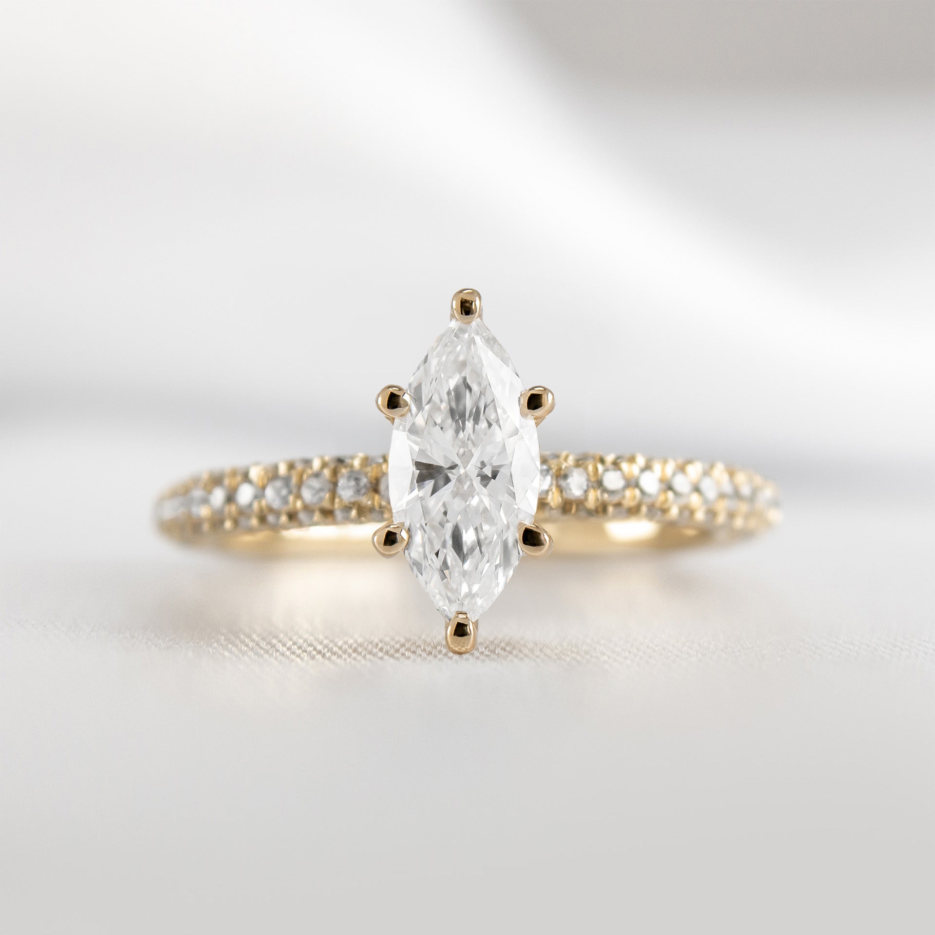 Shown in 1.0 Carat * The Ari Pavé Diamond Engagement Ring | Lisa Robin#shape_marquise