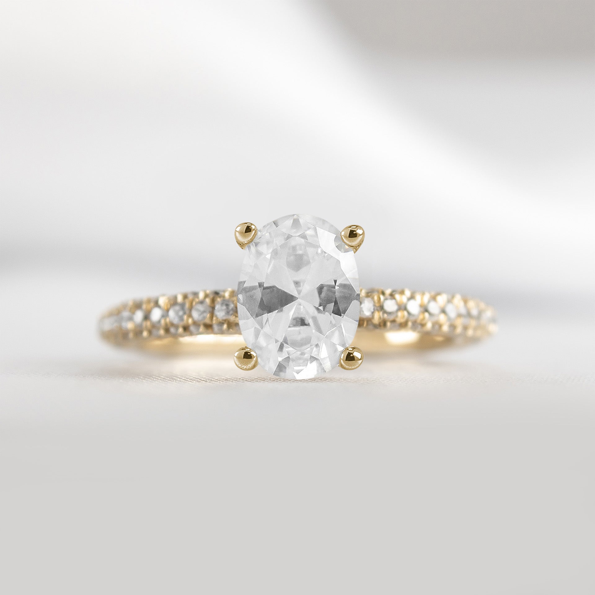 Shown in 1.0 Carat * The Ari Pavé Diamond Engagement Ring | Lisa Robin#shape_oval