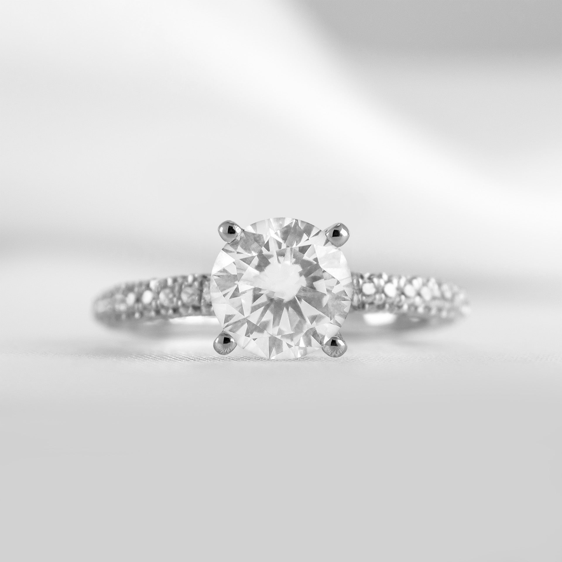 Shown in 1.0 Carat * The Ari Pavé Diamond Engagement Ring | Lisa Robin#shape_round