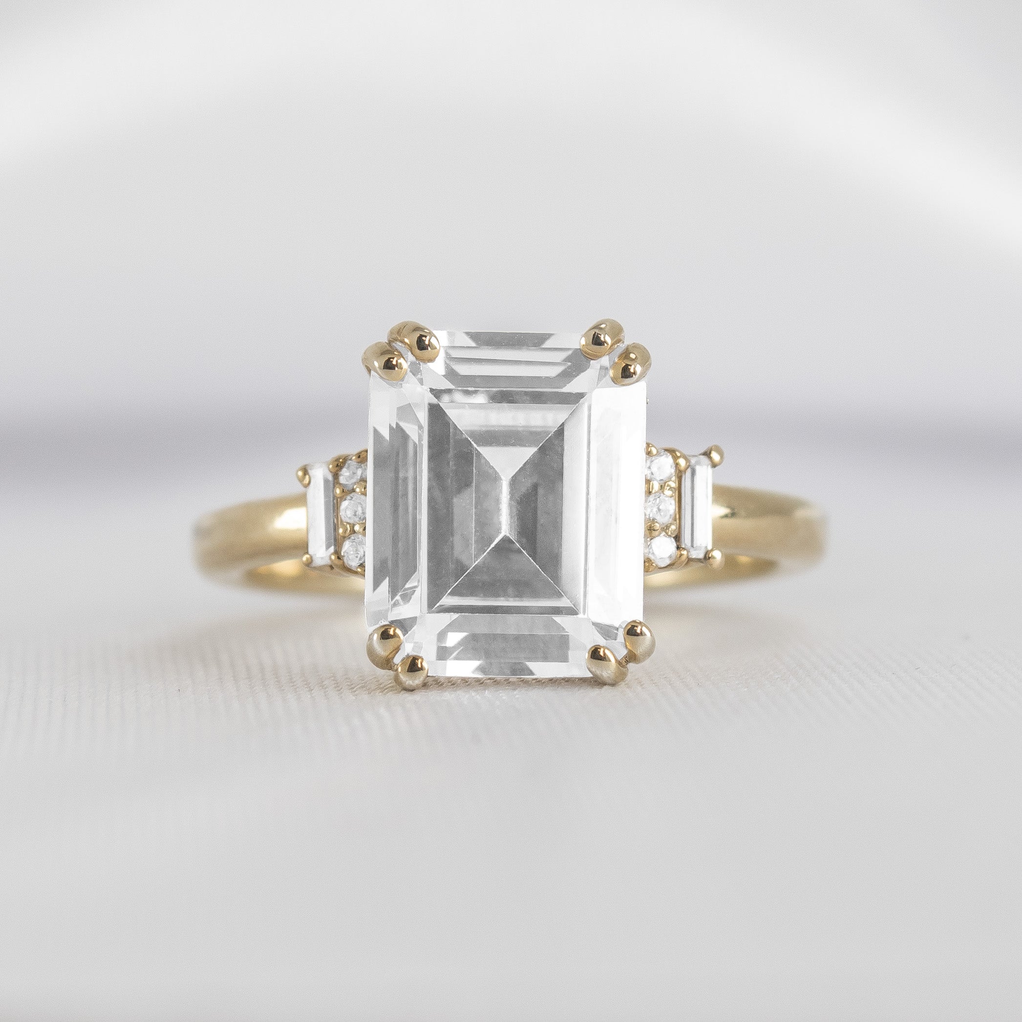 Shown in 1.5 Carat Diamond*The Aston Art Deco Engagement Ring with emerald cut diamond in yellow gold by Lisa Robin#color_14k-yellow-gold