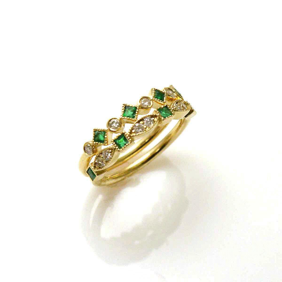 Emerald and Diamond Stack Rings Rejewel | Lisa Robin