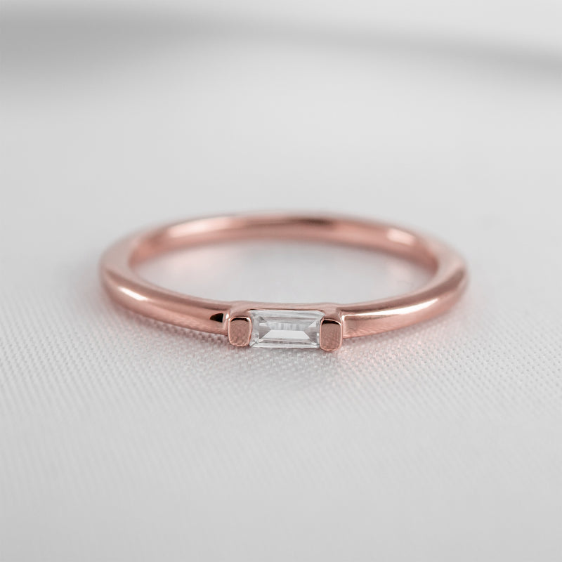 The Dominic Baguette Diamond Wedding Ring - Lisa Robin