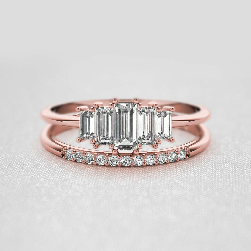 The Bellamy Art Deco Vintage Style Diamond Wedding Set | Lisa Robin