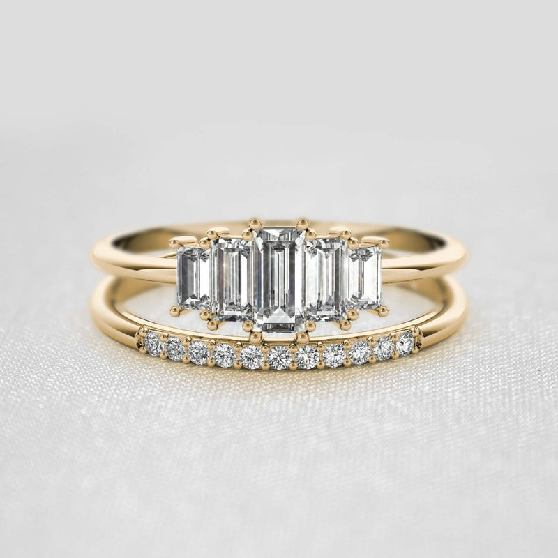 The Bellamy Art Deco Vintage Style Diamond Wedding Set | Lisa Robin