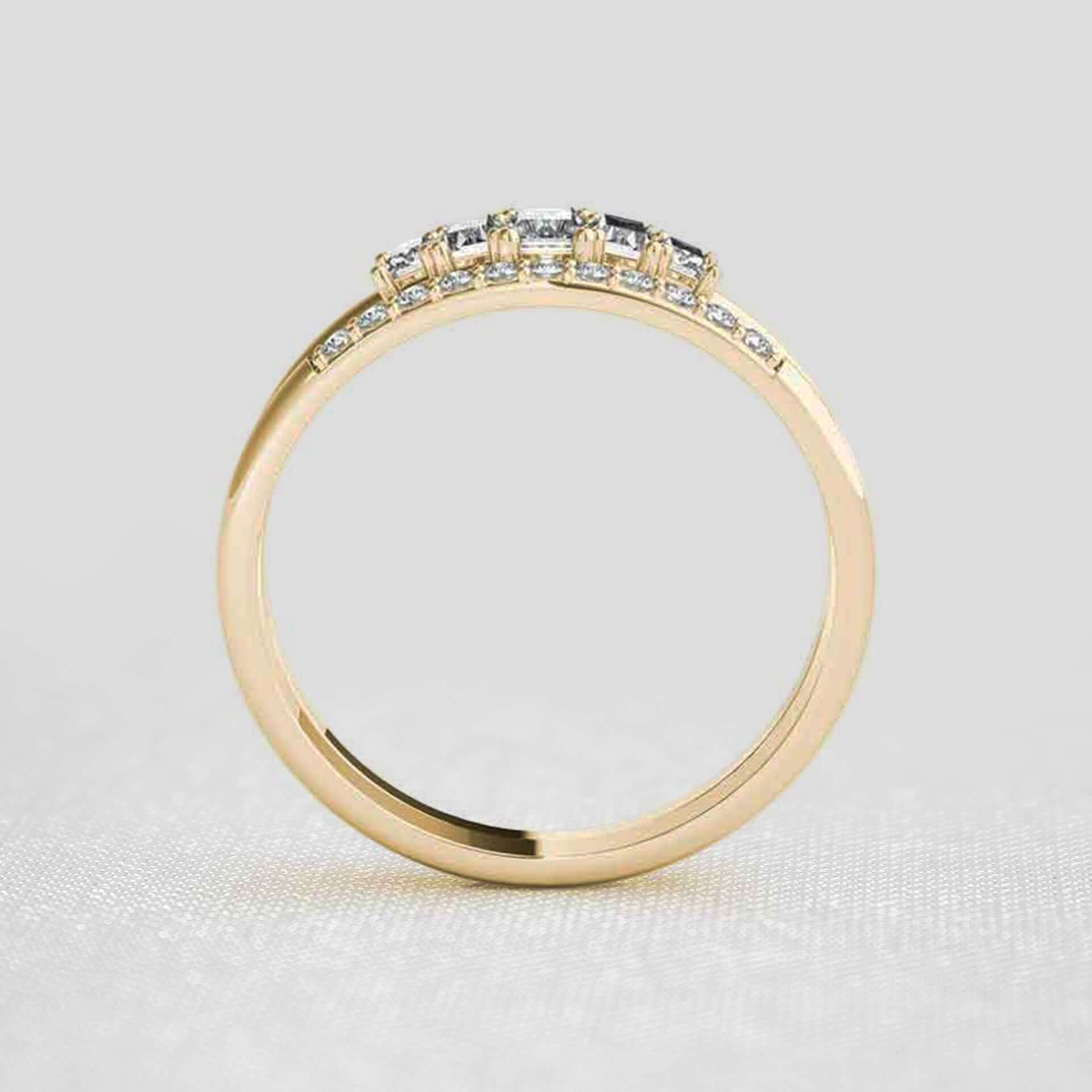 The Bellamy Art Deco Vintage Style Diamond Wedding Set | Lisa Robin#color_14k-yellow-gold