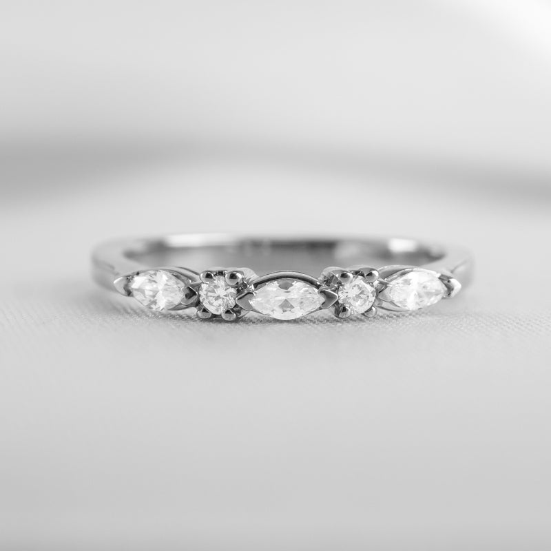 Blake Marquise and Round Diamond wedding ring | Lisa Robin