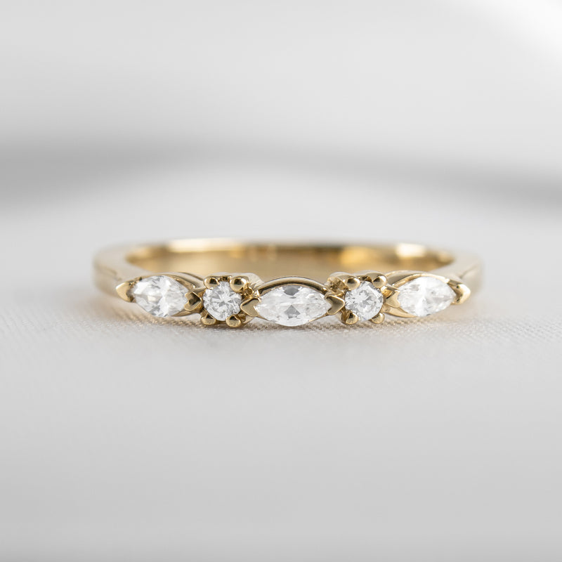 Blake Marquise and Round Diamond wedding ring | Lisa Robin