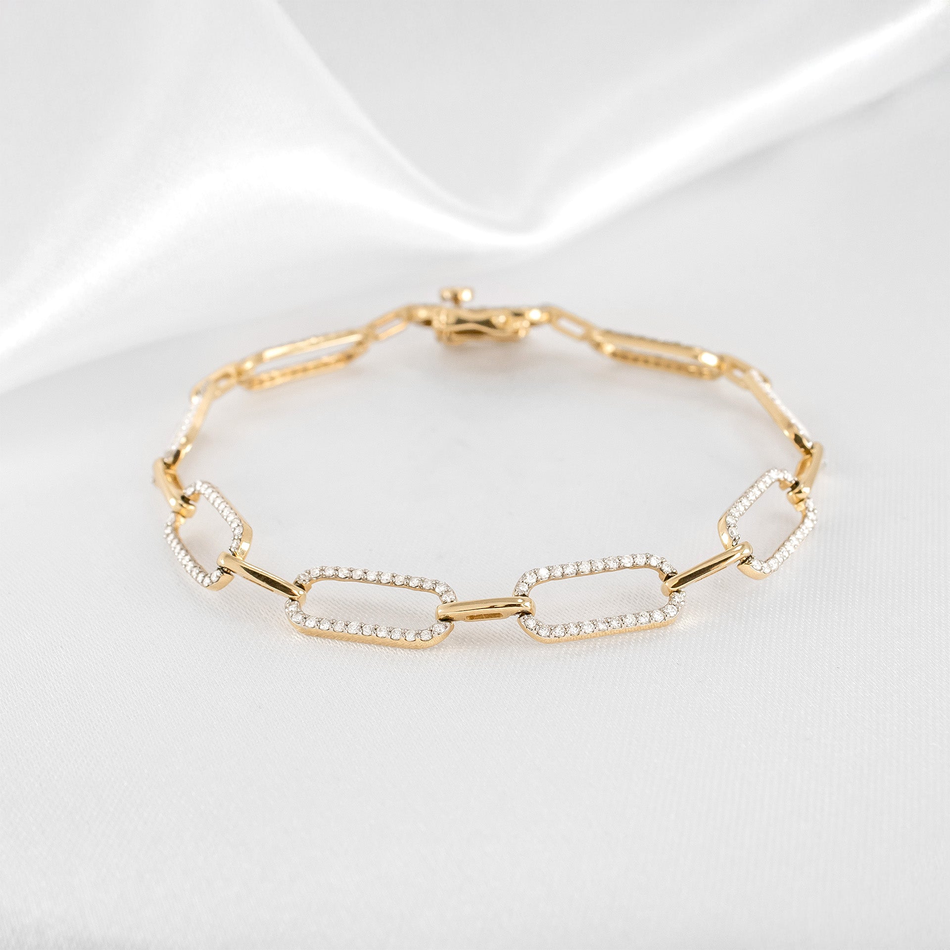 Gold and Diamond Chain Link Bracelet - Lisa Robin