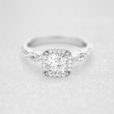 The Briony Halo Twist Engagement Ring