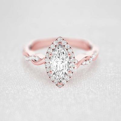 Shown in 1.0 Carat * The Briony Halo Twist Engagement Ring | Lisa Robin#shape_marquise