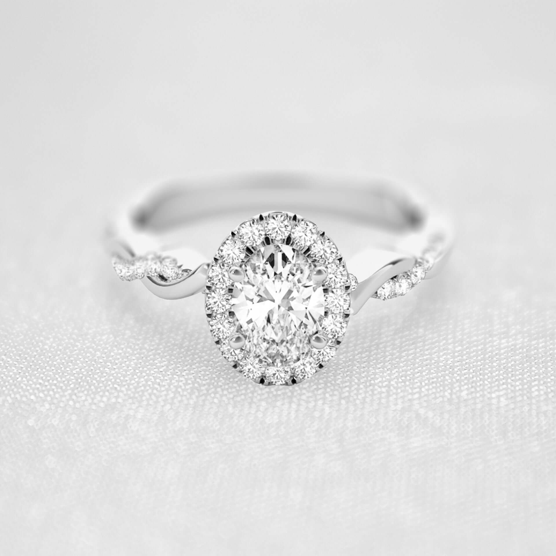 Shown in 1.0 Carat * The Briony Halo Twist Engagement Ring | Lisa Robin