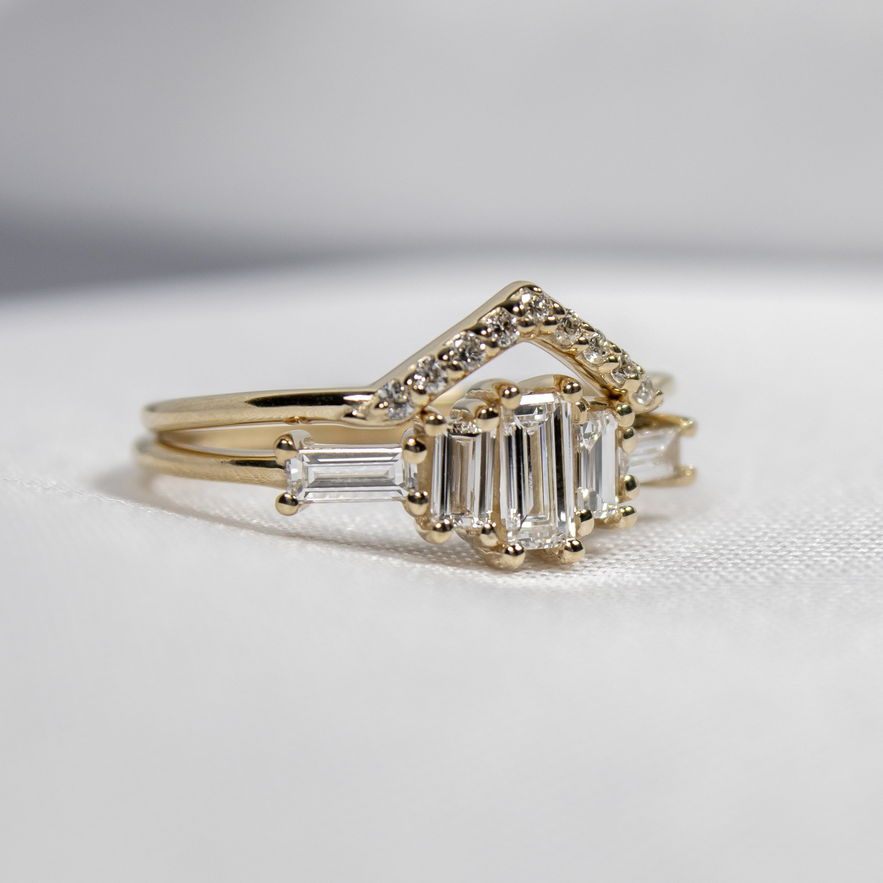 The Brooklyn Art Deco Diamond Wedding Set - Lisa Robin