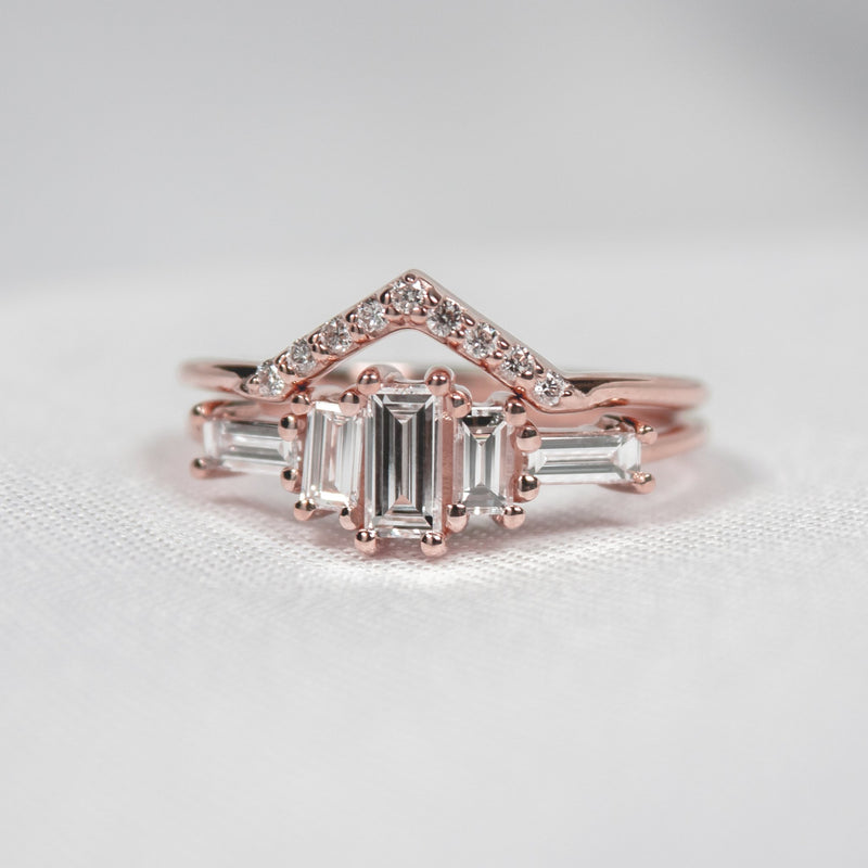 The Brooklyn Art Deco Diamond Wedding Set - Lisa Robin