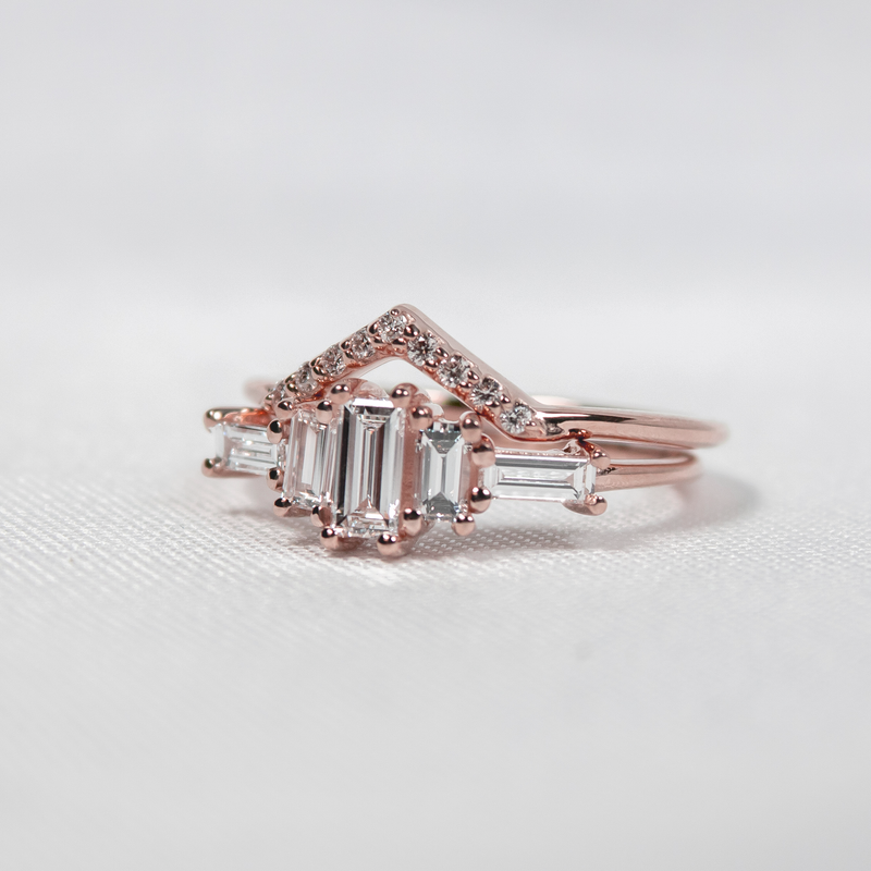 The Brooklyn Art Deco Diamond Wedding Set | Lisa Robin