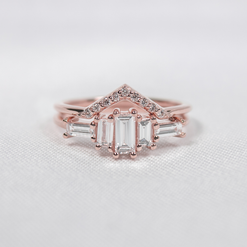 The Brooklyn Art Deco Diamond Wedding Set | Lisa Robin